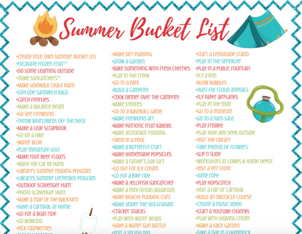 Summer Fun Ideas For Families
 Summer Bucket List for Kids Free Family Fun Printable