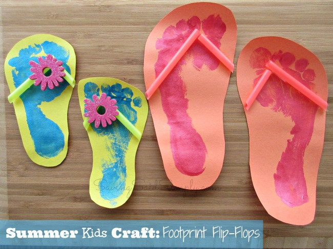 Summer Kid Craft
 Summer Kids Craft Footprint Flip Flops Raising Whasians