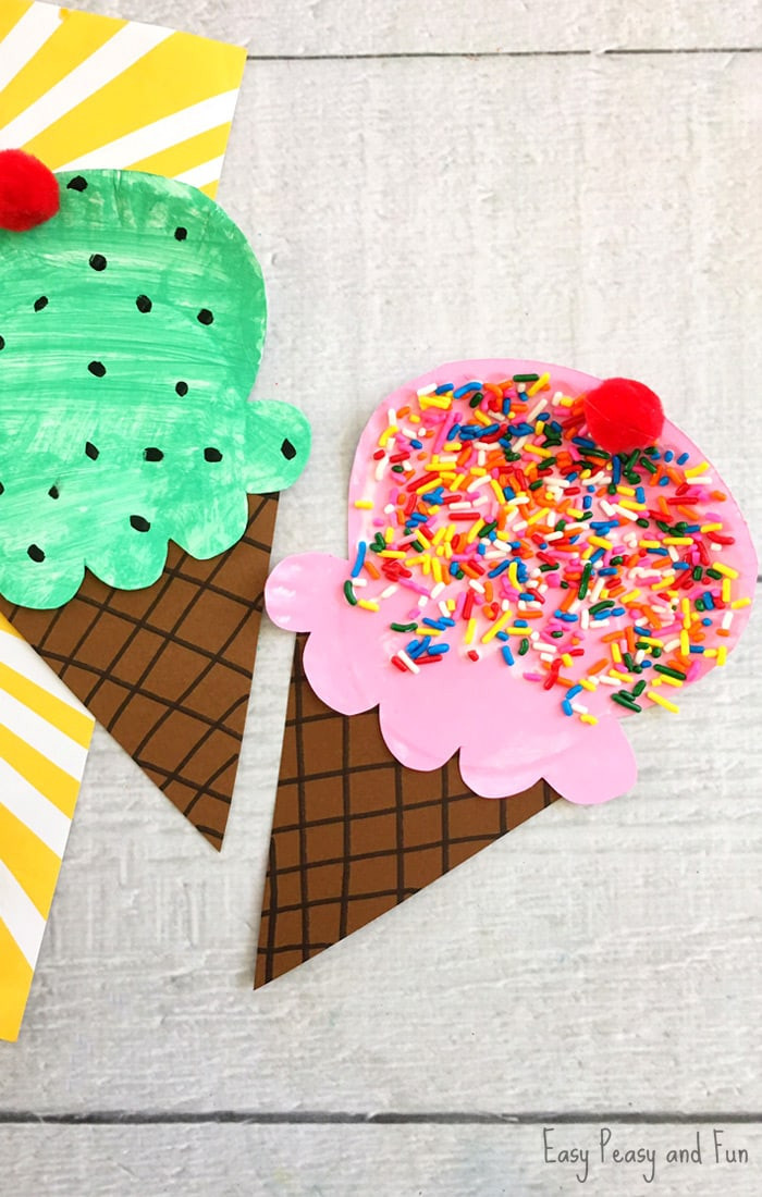 Summer Kid Craft
 Paper Plate Ice Cream Craft Summer Craft Idea for Kids