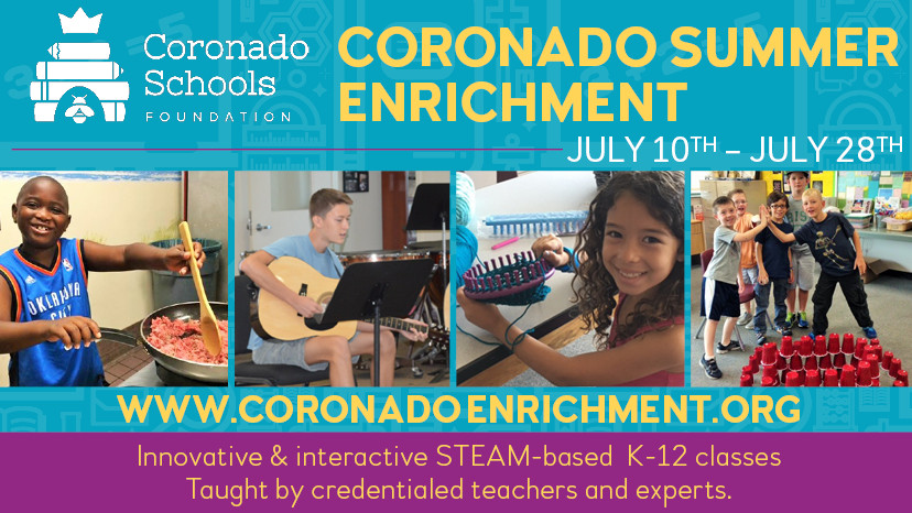 Summer School Enrichment Class Ideas
 Coronado Summer Enrichment Classes Start July 10th