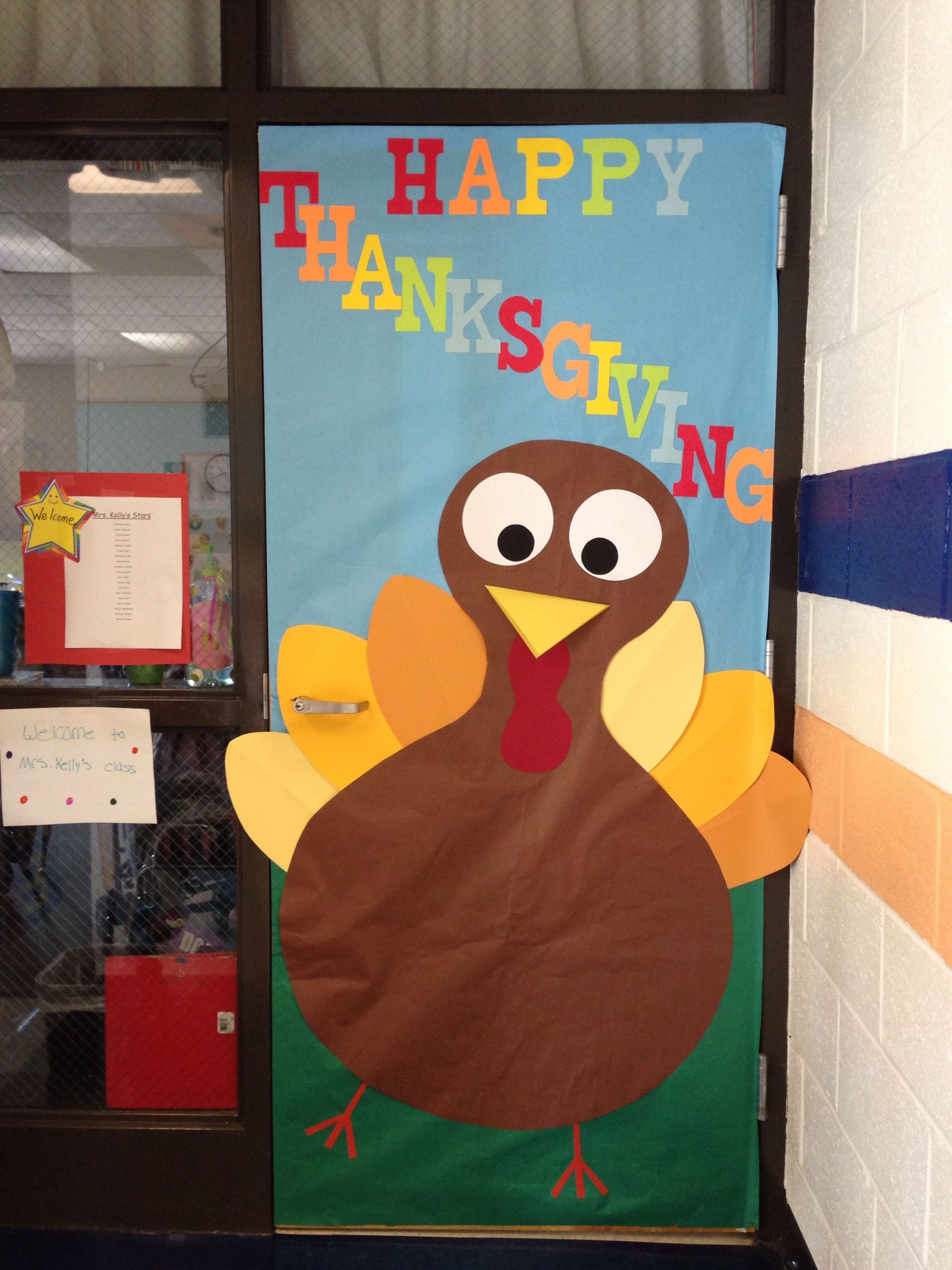 Thanksgiving Door Ideas
 Turkey thanksgiving classroom school door decoration fall