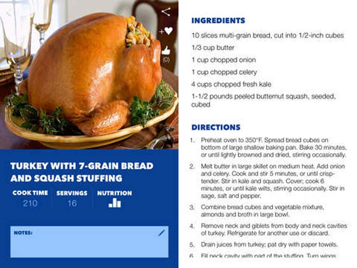 Thanksgiving Food Calculator
 Thanksgiving turkey cooking calculator with Butterball app