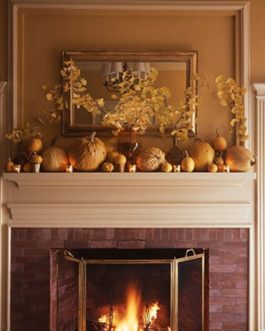 Thanksgiving Mantel Ideas
 thanksgiving fireplace decor idea Thanksgiving