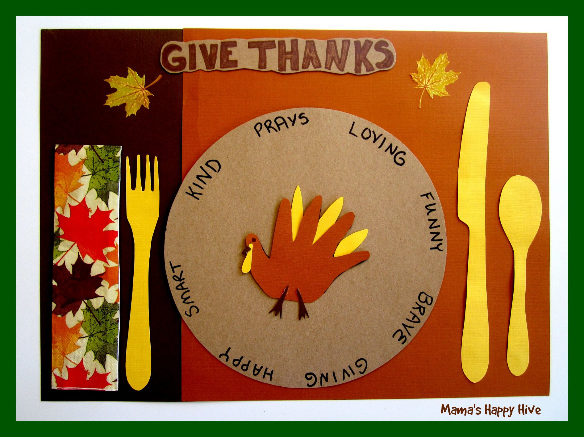 Thanksgiving Placemats Craft
 5 Crafting Gratitude Turkey Placemats Mama s Happy Hive