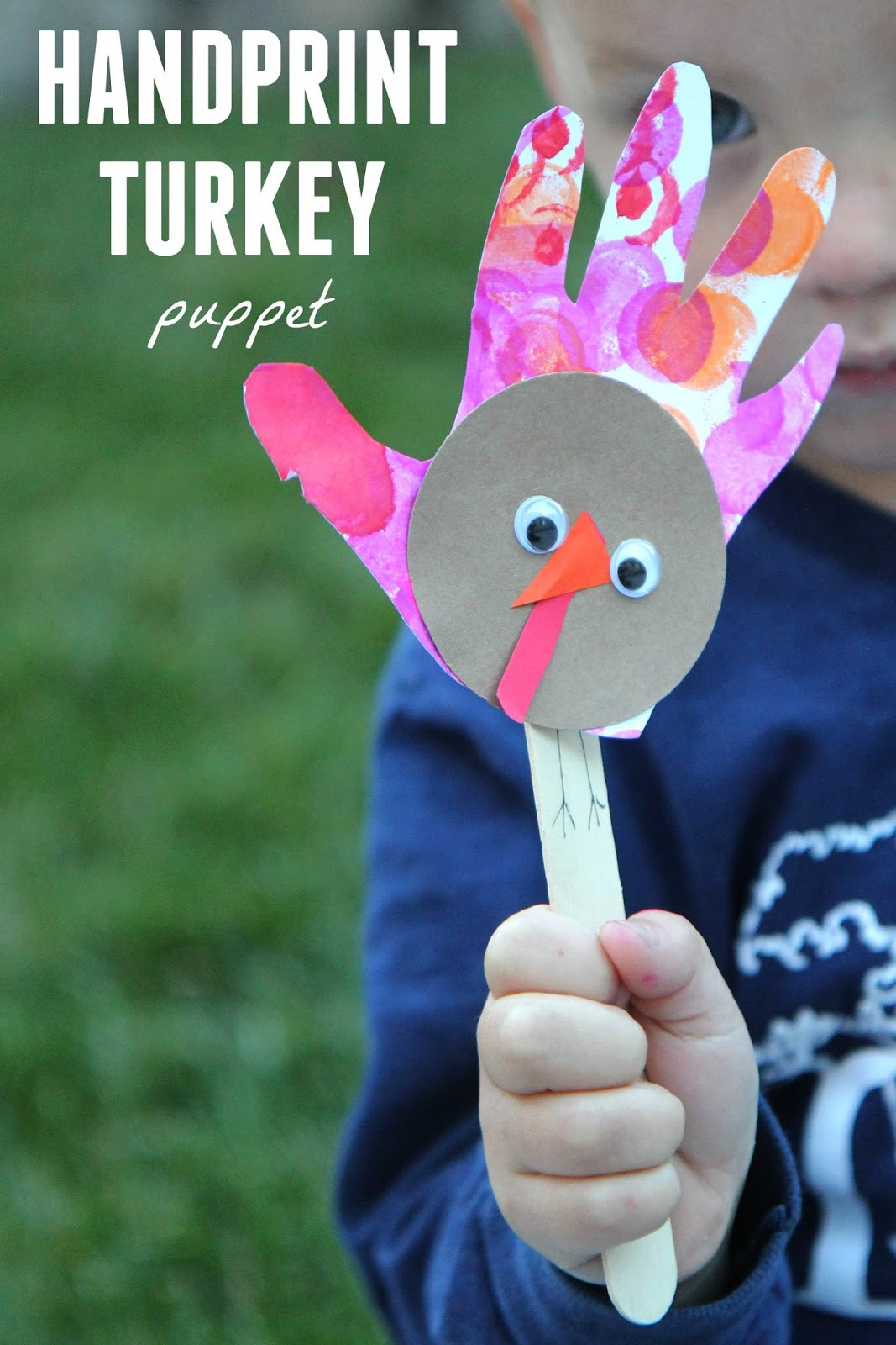 Toddler Thanksgiving Craft
 Toddler Approved Handprint Turkey Puppet