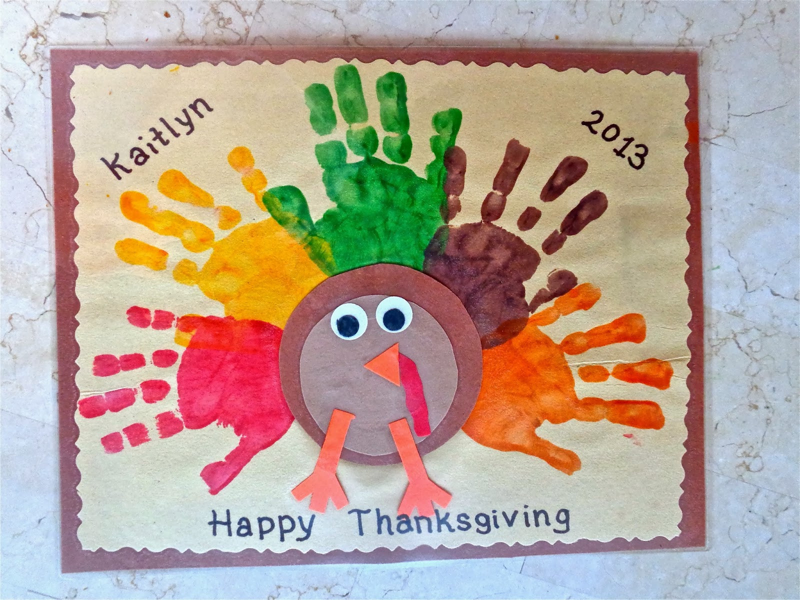 Toddler Thanksgiving Craft
 Terrific Preschool Years Thanksgiving placemats