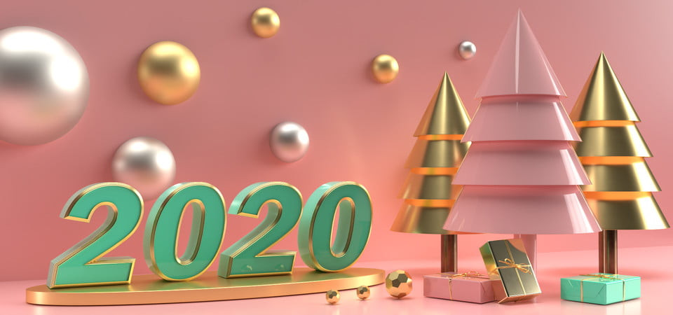 Top Tech Christmas Gifts 2020
 Happy New Year 2020 Festive Illustration With Golden