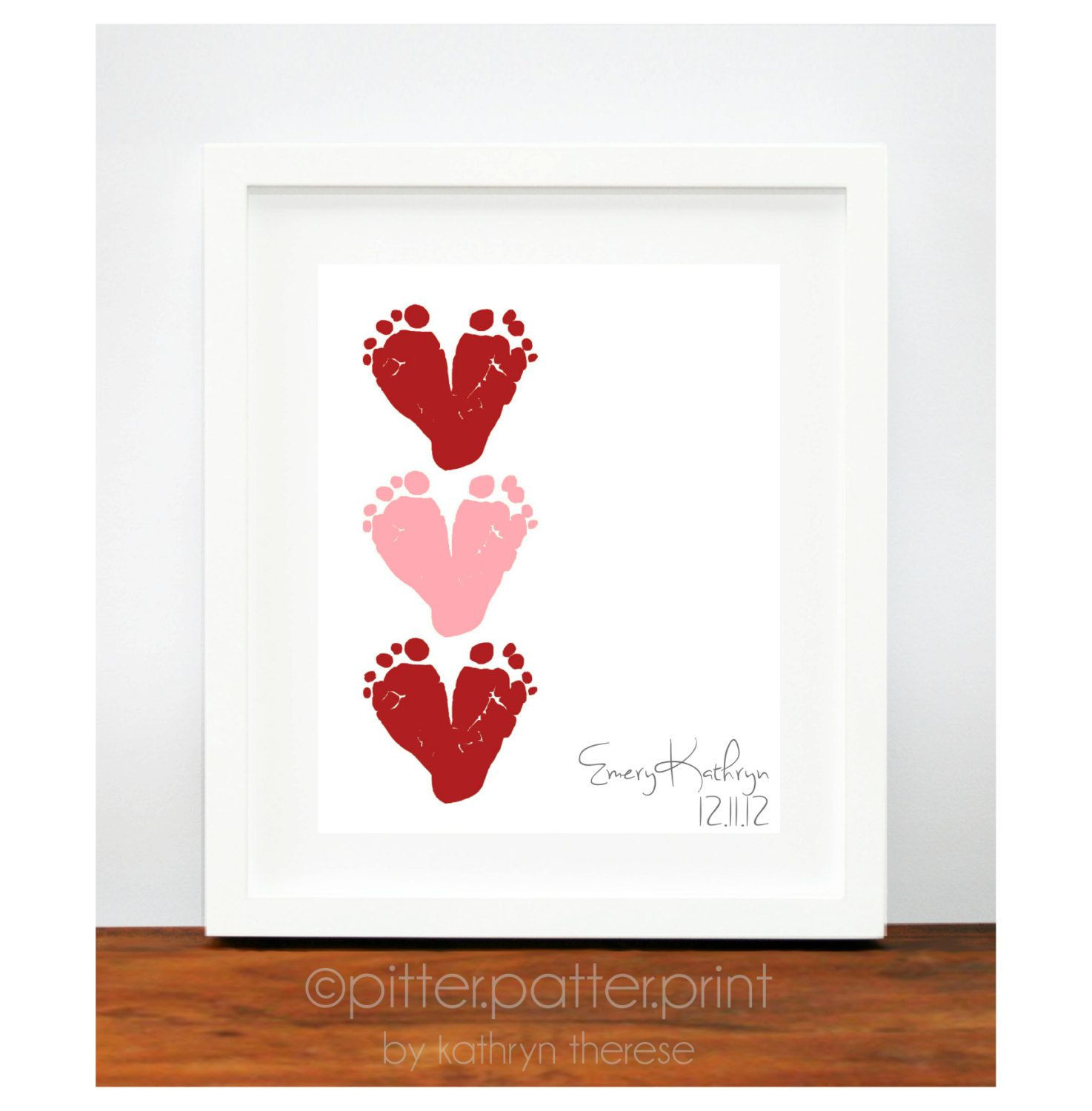 Valentines Day Gifts For Daddy
 Valentines Day Art Heart Footprints Red & Pink Baby Gift