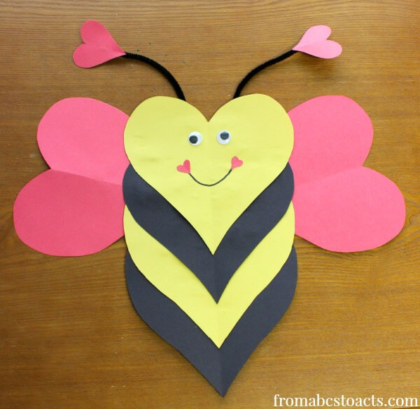 Valentines Day Kid Craft
 Bee Mine Valentine Heart Craft for Kids