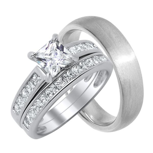 Wedding Ring Sets For Him And Her Cheap
 Matching His Her Trio Wedding Ring Set Looks Real Not