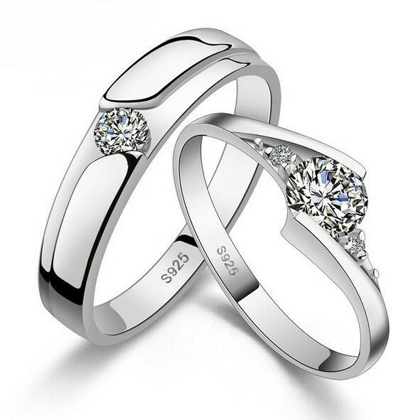 Wedding Rings For Men And Women
 Cocktail Jewelry Men Women White Topaz Gemstones 925