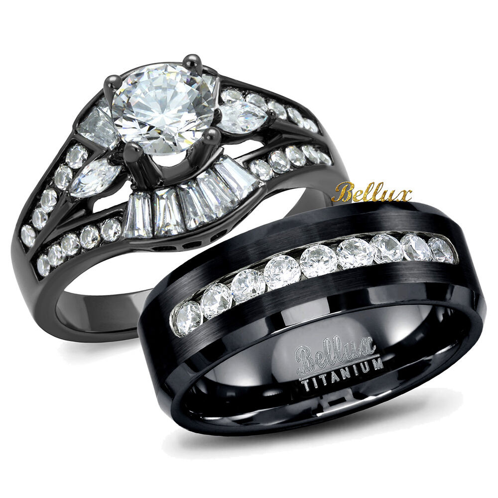 Wedding Rings His And Hers Sets
 His and Hers Wedding Set Bridal Matching Rings