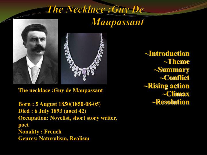 What Is The Theme Of The Necklace
 PPT The Necklace Guy De Maupassant PowerPoint