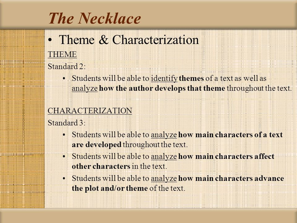 What Is The Theme Of The Necklace
 The necklace theme SparkNotes The Necklace Symbols