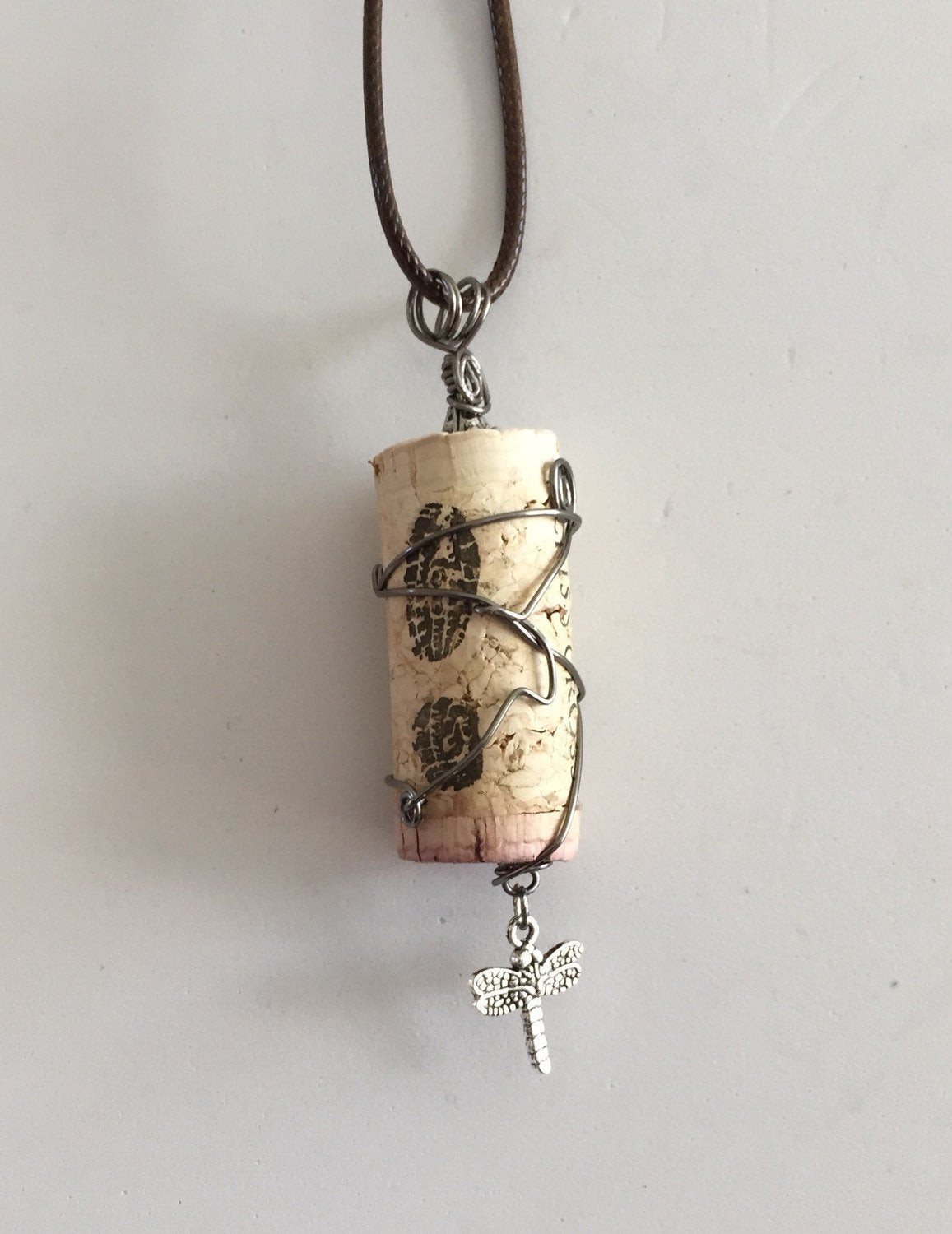 Wine Cork Necklace
 Wine Cork Necklace WIre Wrapped Corks Wine Cork and Charms