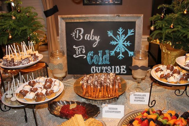 Winter Baby Shower Food Ideas
 Gender reveal party little Ms or little Mr winter