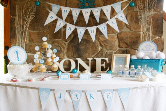 Winter Birthday Party
 Winter ONEderland Birthday Party Theme Baby Boy s First
