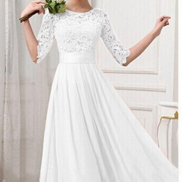 Winter White Party Dress
 KETTYMORE WOMEN WINTER PARTY DRESSES LACE DESIGNED LONG