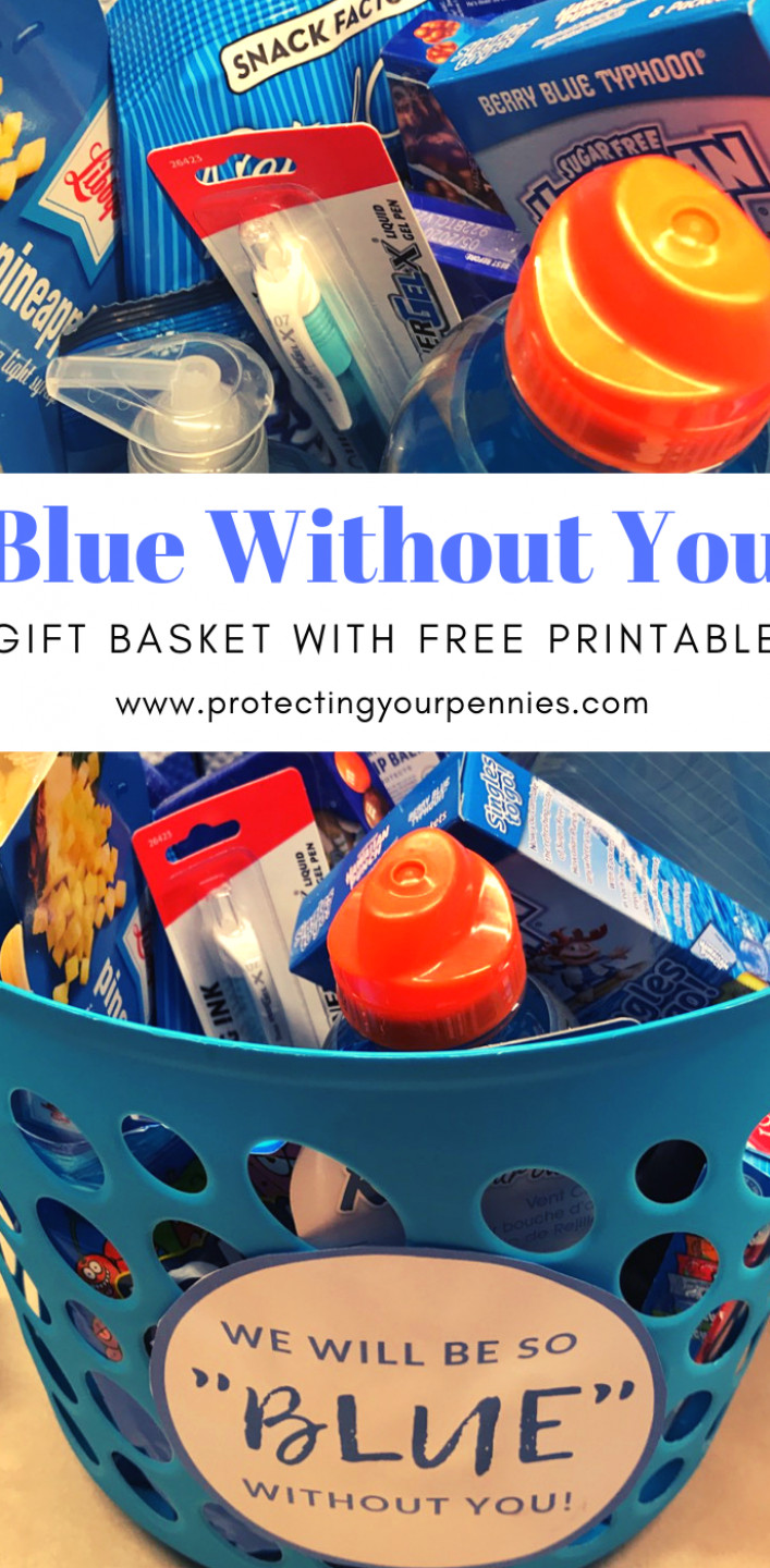 College Boyfriend Gift Ideas
 Blue Without You Gift Basket Ideas for Going Away GIft for