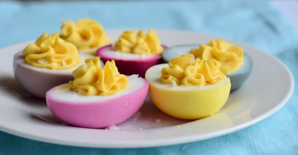 Easter Dyed Deviled Eggs
 Naturally Dyed Deviled Eggs and Easter Eggs Gritsandgouda