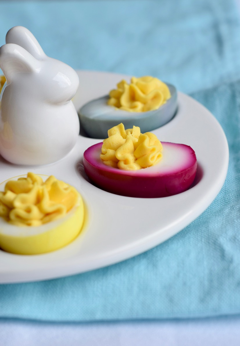 Easter Dyed Deviled Eggs
 Naturally Dyed Deviled Eggs and Easter Eggs