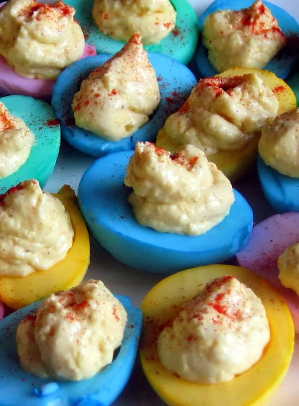 Easter Dyed Deviled Eggs
 Colored Deviled Eggs Recipe Food Fun and Happiness