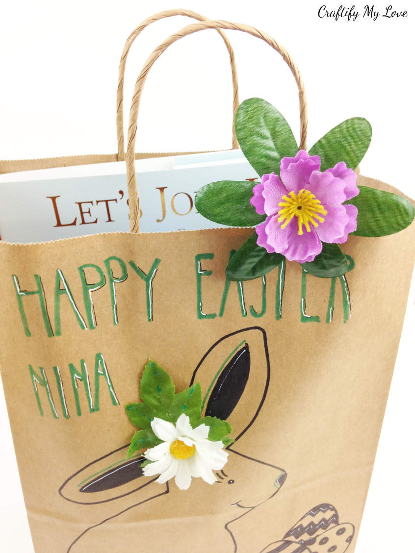Easter Gift Bags
 DIY Easter t bag recycled brown paper bag with flower
