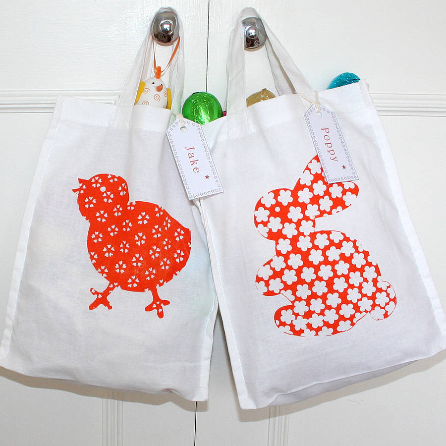 Easter Gift Bags
 personalised easter egg hunt t bags by we are scamp