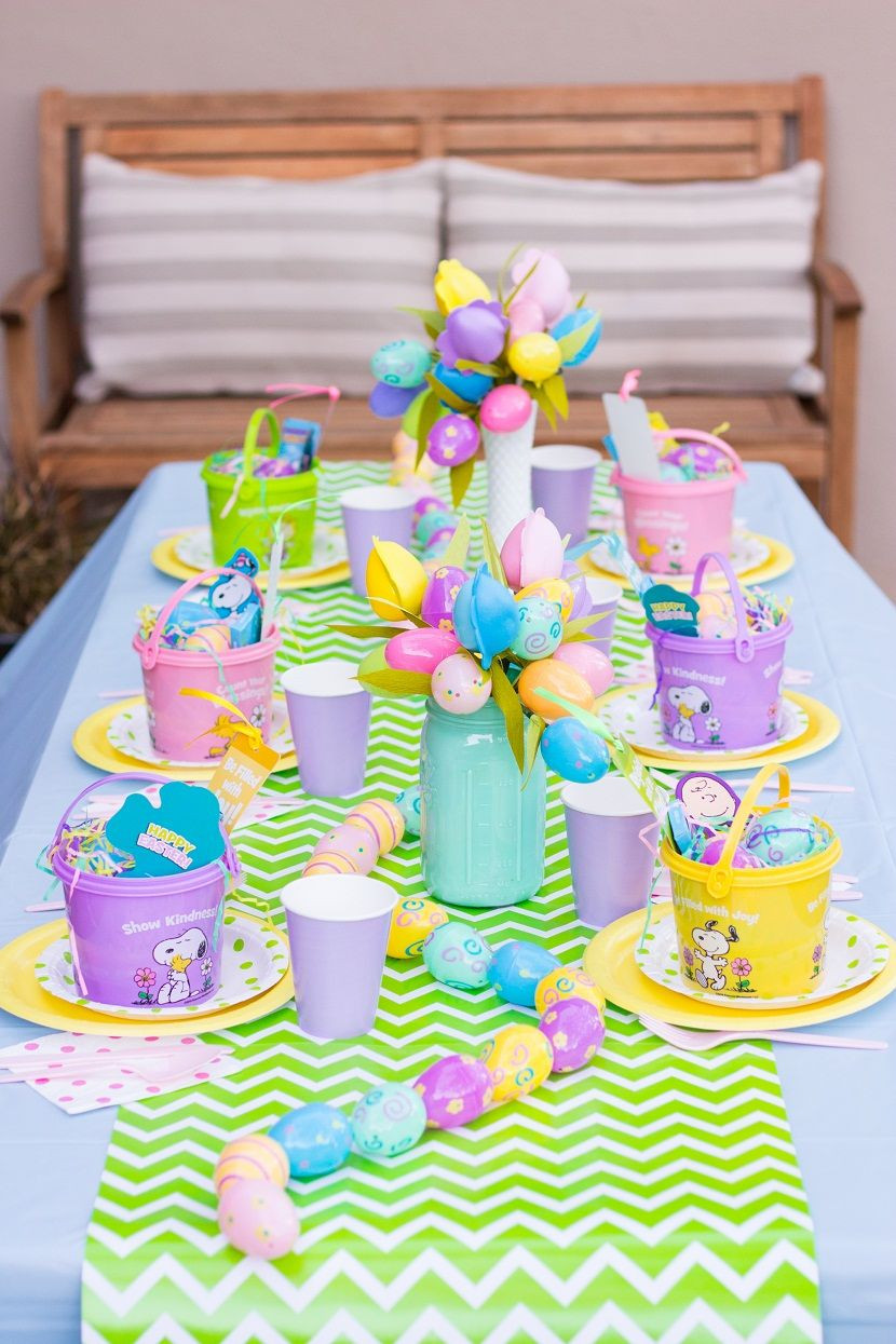 Easter Party Ideas For Teenagers
 Kids Simple and Colorful Table Decorations for Easter