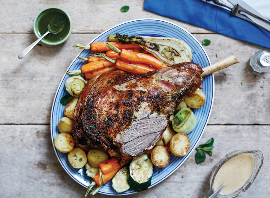 Easter Roast Lamb
 Easter lamb with roast spring ve ables