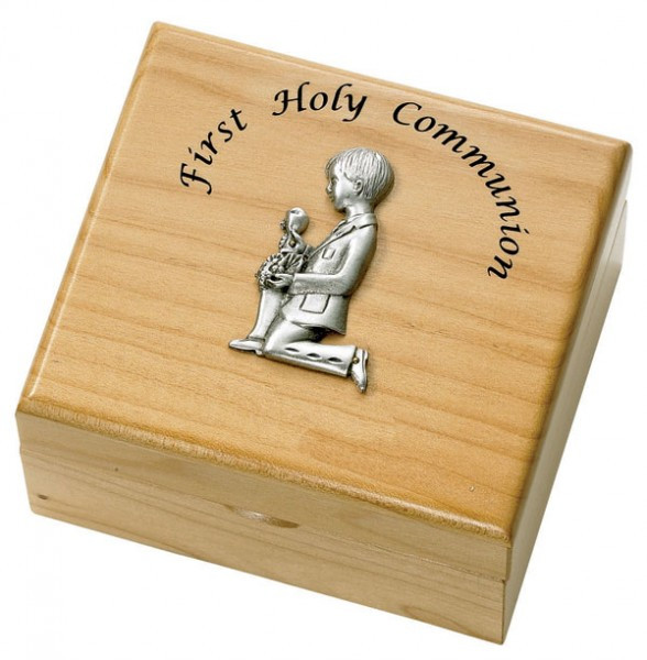 First Communion Gift Ideas Boys
 First munion Boy s Maple Wood Keepsake Box
