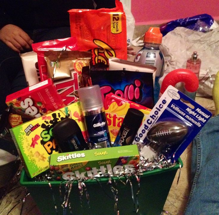 Holiday Gift Ideas For Boyfriend
 Gift basket I made my boyfriend for Christmas