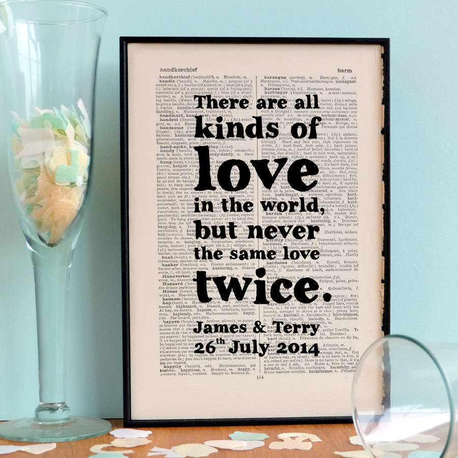 Love Gift Quotes
 Personalised Wedding Gift Literary Love Quote By Bookishly