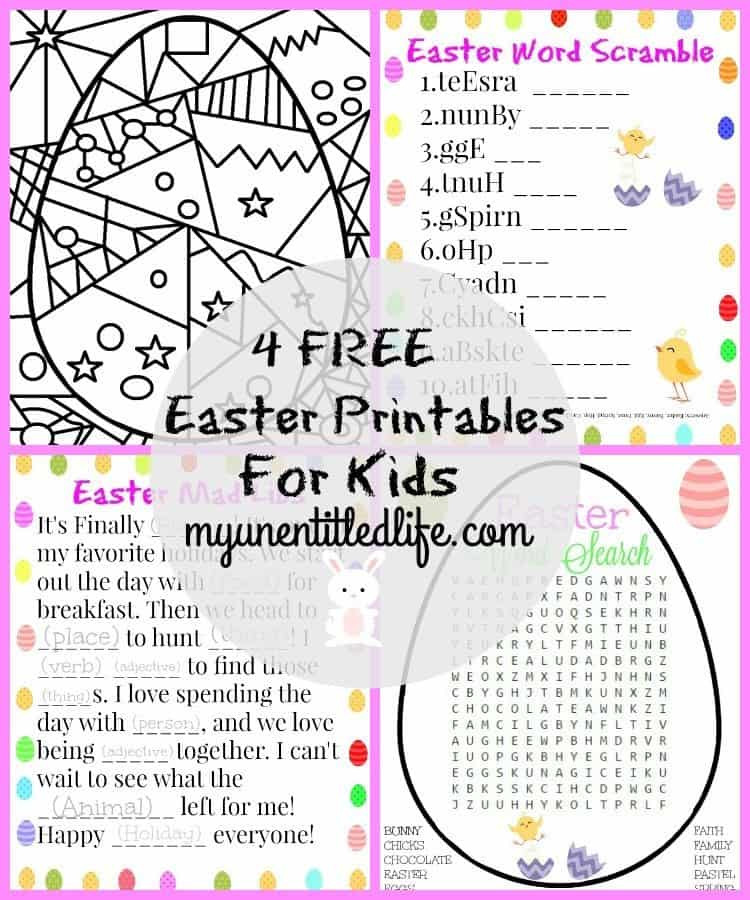 Printable Easter Activities
 4 FREE Easter Printable Activities For Kids