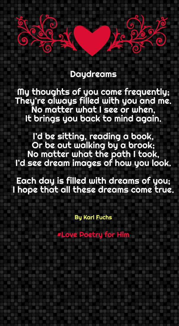 Romantic Poems Quotes
 12 Sweet Rhyming Love Poems for Him Cute Boyfriend Hubby