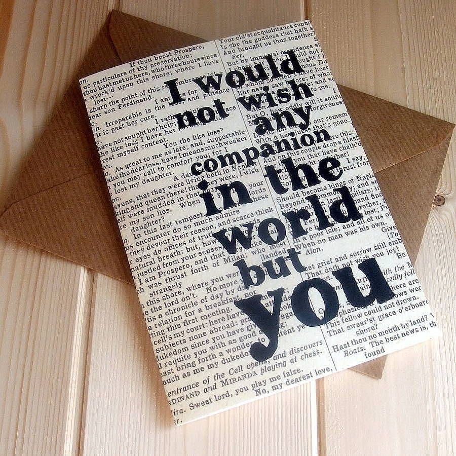 Romantic Shakespeare Quote
 Shakespeare Romantic Wife To Be Card