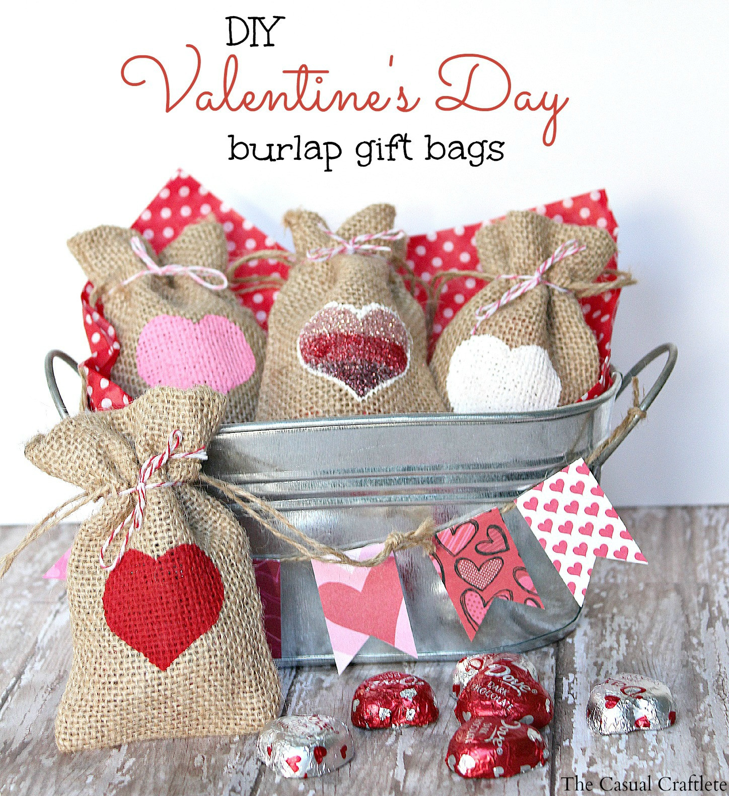 Valentine Gift Ideas For Her Homemade
 DIY Valentine s Day Burlap Gift Bags