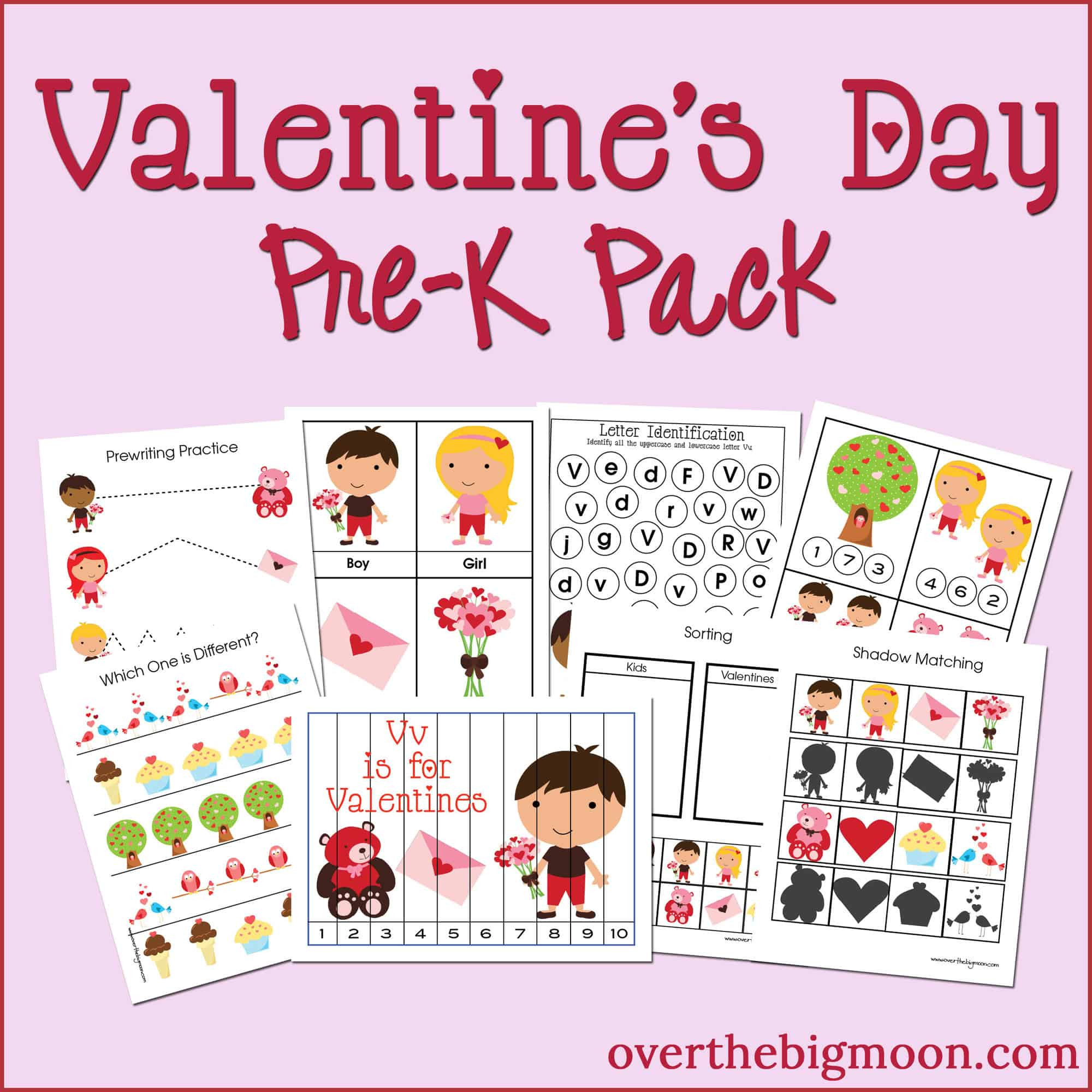 Valentines Day Activities
 Valentine s Day Pre K Pack Over the Big Moon