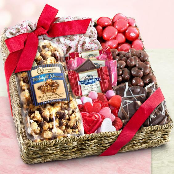 Valentines Food Gifts
 Valentines Chocolate Sweets and Treats Gift Basket