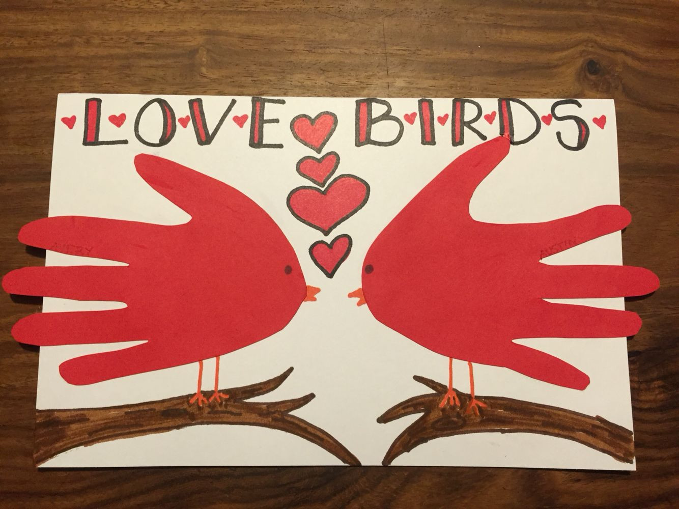 Valentines Gift Ideas For Parents
 Lovebirds handprint birds Valentine s Day or anniversary